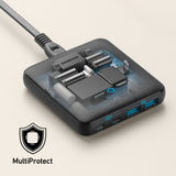 شاحن Anker USB C، 543 (65 واط II)، PIQ 3.0 وGaN 4-Port Slim Fast Wall Charger (A2046K11)