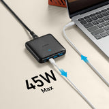 شاحن Anker USB C، 543 (65 واط II)، PIQ 3.0 وGaN 4-Port Slim Fast Wall Charger (A2046K11)