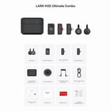 Hollyland Lark M2S Wireless Lavalier Microphone Mini Combo Titanium Clip, 300m Range, Compatible with iOS & Android - Black