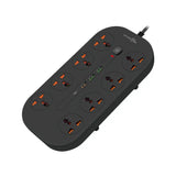 Porodo Blue 8 AC Power Strip - Black Marhaba International