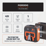Porodo Lifestyle Multifunction Cooling Waist Fan - Brown/Orange Marhaba International