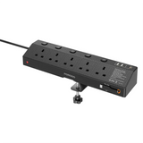 Porodo VoltGuard Multi-Port Power Socket PD 20W with USB-C and USB-A fast charging ports, surge protection, and multiple AC outlets in Qata