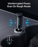 Anker PowerDrive Dual Port Car Charger / Fast Charging / 30W / Over Current Protection / 22.5W Max USB-A / 30W Max USB-C / A2741H11 - Black Marhaba International
