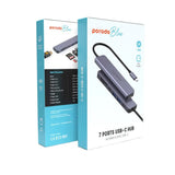 Porodo Blue 7 In 1 Hub HDMI 2XUSB-A 2XUSB-C SD MicroSD Marhaba International