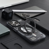 Iphone 16 Max pro Cyberpunk 360° Spin Magnetic Stand Case(black) Marhaba International