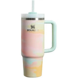 STANLEY Warm Serene Brushstroke Quencher H2.0 FlowState Stainless Steel Vacuum Insulated Tumbler with Lid and Straw for Water, Iced Tea or Coffee 40 oz(Warm Serene Brushstroke, 40 oz) Marhaba International