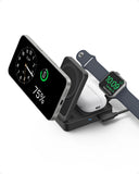 Anker MagGo 3-in-1 Wireless Charging Station with USB-C to USB-C cable | 15W | Qi2 Certified | MagSafe Compatibility | B2557 - Black