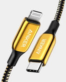 Anker Powerline+ III USB-C to Lightning Connector 6ft/1.8m (A8843hb1) – Gold Marhaba International