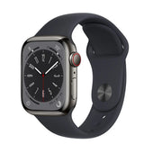 Apple Watch Series 8 GPS + Cellular 41mm Graphite Stainless Steel Case with Midnight Sport Band Marhaba International