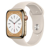 Apple Watch Series 8 GPS + Cellular 45mm Gold Stainless Steel Case with Starlight Sport Band Marhaba International