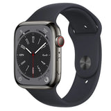 Apple Watch Series 8 GPS + Cellular 45mm Graphite Stainless Steel Case with Midnight Sport Band Marhaba International
