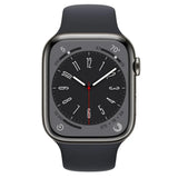 Apple Watch Series 8 GPS + Cellular 45mm Graphite Stainless Steel Case with Midnight Sport Band Marhaba International