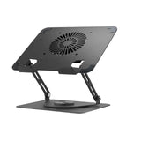 Green Lion Adjustable Laptop Stand with Cooling Fan - Black Marhaba International