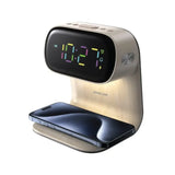 Green Lion Bedside Clock with Wireless Charger -wood