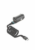 Green Lion 45W PD Car Charger with 1.2M Tough & Durable Type-C Cable - Black