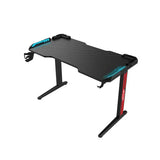 Green Lion RGB Gaming Desk with Adjustable Nonslip Feet, 200+ kg Bearing Capacity, 7 Color Modes, Cup Holder, Water-Resistant, Rounded Corners - Black Marhaba International
