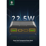 Green Lion Super Fast Transparent Power Bank 20000 mAh ( QC 22.5W + PD 20W ) - Black Marhaba International