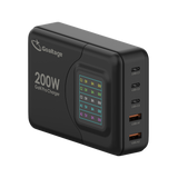 Goaltage CH07 Super-Fast Pro 200W GaN Wall Charger with LCD Digital Display, Safety Protection and Multi-Port Functionality