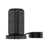 Goaltage EXT01 PowerStrip Tower 3250W GaN Extension with Safety Protection and Wireless Fast-Charge Functionality