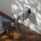Green Lion GaN Premium UK Plug Wall Charger 100W - Gray Marhaba International