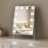 Green Lion Glam Shine Makeup Mirror 12 LED Lights - White Marhaba International