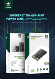 Green Super Fast Transparent Power Bank 10000mAh ( QC 22.5W + PD 20W ) Marhaba International