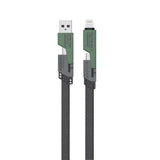 Green Lion 2 in 2 Braid Cable A to C and C to Ligtning, Charge & Sync, Secure & Safe, Wide Compatible, 480 Mbps Transfer Speed - Black Marhaba International