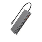 Powerology 12 in 1 USB-C Hub HDMI Type-C 100W PD Ethernet VGA USB SD MicroSD 3.5AUX - Dark Marhaba International