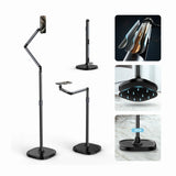 TELESIN mobile video/live shooting magnetic floor stand(P3-FS-01)with Selfie Ring Light(P3-FS-02)