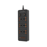 Porodo Blue 6 AC - Dual Switch Power Strip - Black Marhaba International