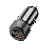 Porodo 50W Dual Port Car Charger PD 20W QC 30W with C to C Cable - Black Marhaba International