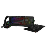 Porodo Gaming 4 in 1 Combo with Keyboard, Headphone, Mouse and Mouse Pad - Black Marhaba International