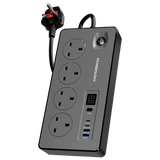 Powerology 4AC 2990W Power Strip - Black Marhaba International