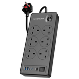 Powerology 6AC 2990W Power Strip PD 20W - Black Marhaba International