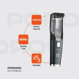 Porodo Lifestyle Air Suction Beard & Body Trimmer - Black Marhaba International