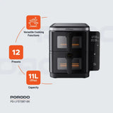 Porodo Lifestyle Double Stack Air Fryer with 12 Presets - Black Marhaba International