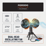 Porodo Lifestyle Dual-Head Oscillating Fan - Black Marhaba International