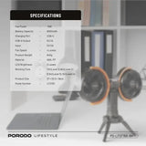 Porodo Lifestyle Dual-Head Oscillating Fan - Black Marhaba International