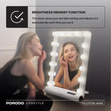Porodo Lifestyle Hollywood Vanity Lighted Mirror - White/Rose Gold