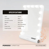 Porodo Lifestyle Hollywood Vanity Lighted Mirror - White/Rose Gold