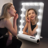 Porodo Lifestyle Hollywood Vanity Lighted Mirror - White/Rose Gold