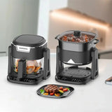 Porodo Lifestyle Quick Flip 3-In-1 Air Fryer | Grill | Hot Pot 4.5L - Black Marhaba International
