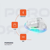 Porodo Vertical 4800 DPI Wireless Mouse - Transparent