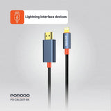 Porodo Woven Cable Lightning to HDMI - Black Marhaba International