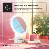 Porodo lifestyle Led Illuminated Mirror - White/Rose Gold