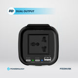 Powerology 150W Inverter AC Universal USB A 2type-C DC Car 12V10A - Black