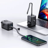 Powerology 2500W Universal Travel Adapter with 4000mAh Power Bank - Black