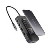 Powerology 512GB USB-C Hub & SSD Drive All-in-one Connectivity & Storage PD 100W - Gray Marhaba International