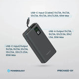 Powerology Aluminum 20000mAh Power Bank - Dark Gray Marhaba International