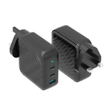 Powerology 140W PD QC 2xUSB-C and 1xUSB-A GaN Charger UK - Black Marhaba International